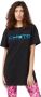 Custo Barcelona Blauw Katoen Oversized T-shirt Front Print Blue Dames - Thumbnail 1
