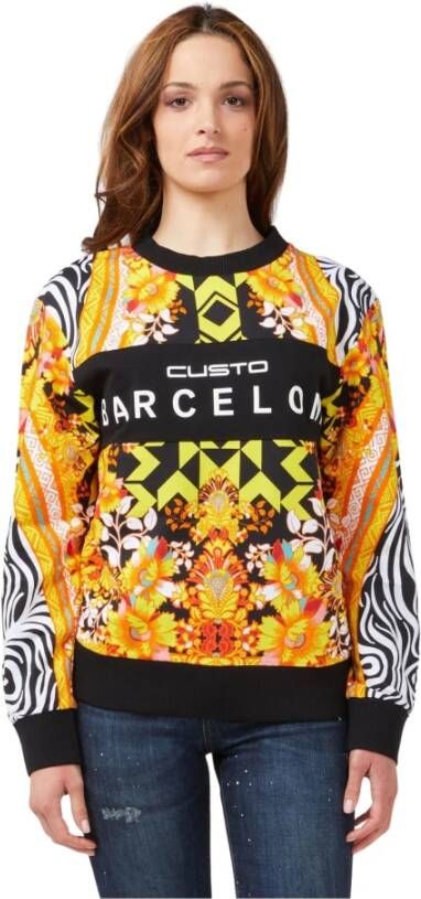 Custo Barcelona Yellow Cotton Sweater Geel Dames