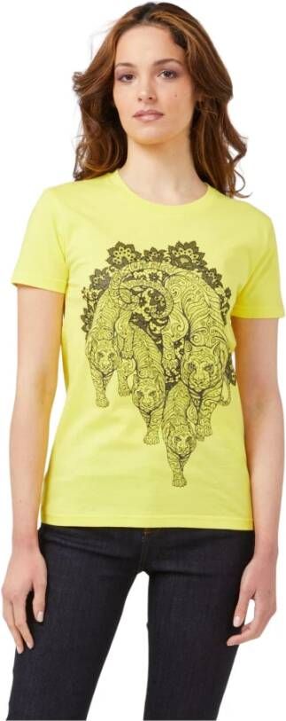 Custo Barcelona Yellow Cotton Tops & T-Shirt Geel Dames