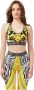 Custo Barcelona Elegante Stretch Top met Gedurfde Openingen Yellow Dames - Thumbnail 1