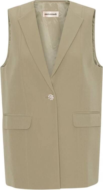 Custommade Elena Zeemeermin Groen Geweven Vest Groen Dames