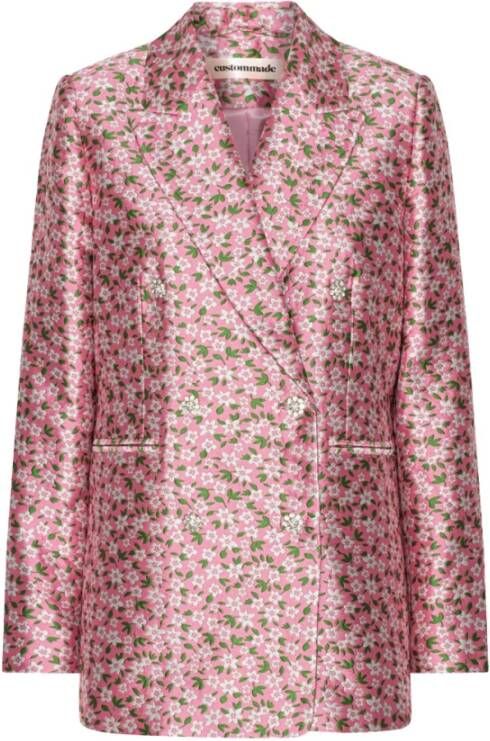 Custommade Firdos Jacquard Blazer Jas Pink Dames