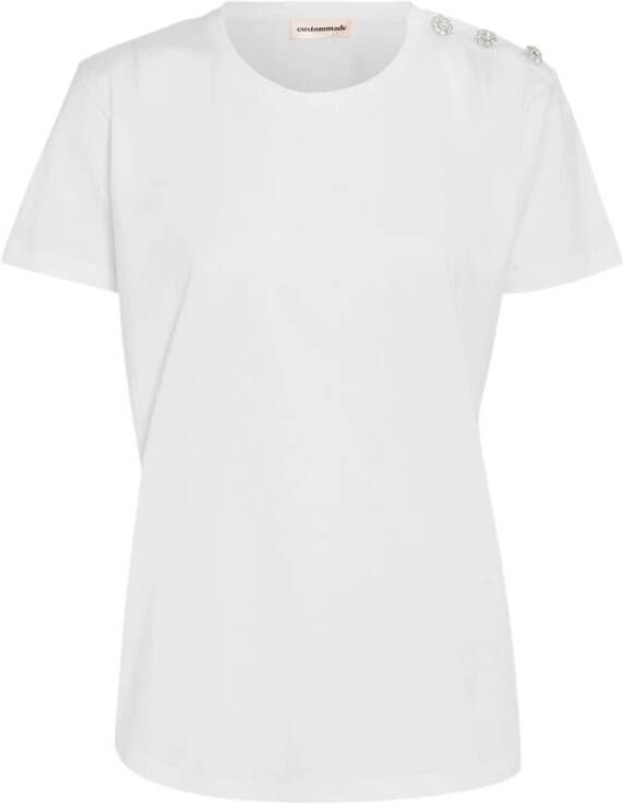 Custommade Molly Crystal Biologisch Katoenen T-shirt White Dames