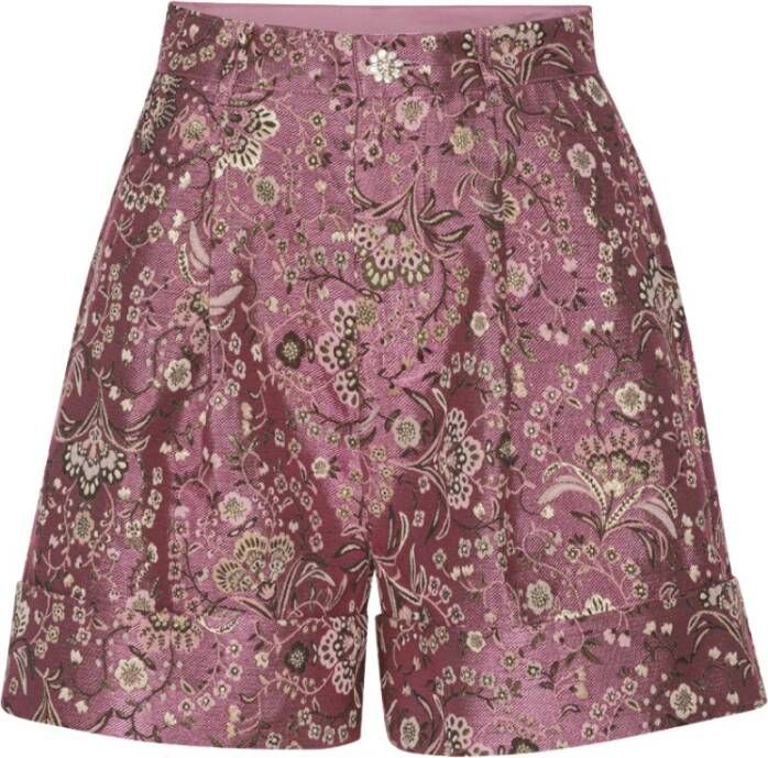 Custommade Noura Brokaat Shorts Pink Lady Purple Dames