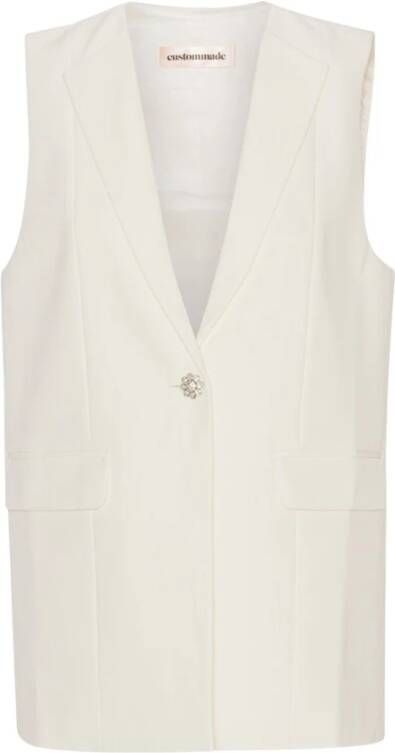 Custommade Whisper White Blazer-Style Vest White Dames