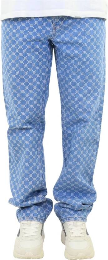 Daily Paper Blauwe Monogram Jeans Iconische jaren 90 stijl Blue Heren