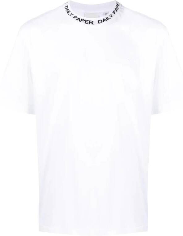 Daily Paper Rib T-shirt met Jacquard-detail White Heren