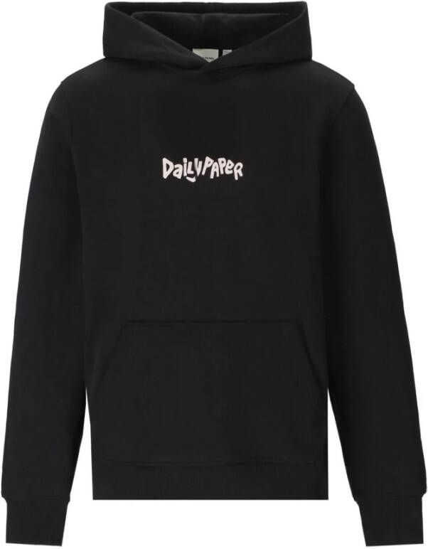 Daily Paper Zwarte hoodie met kleurrijke logo prints Zwart Heren