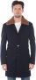 Daniele Alessandrini Serious Fur Trim Jas Blue Heren - Thumbnail 1