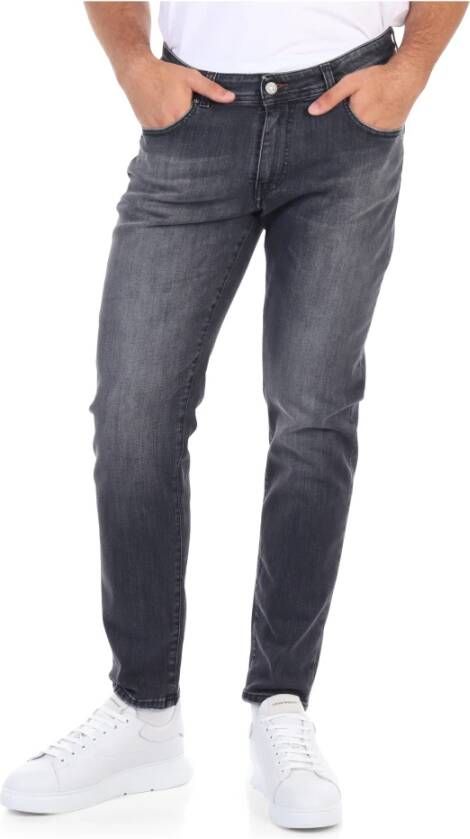 Daniele Alessandrini Grijze Denim Jeans met Vijf Zakken Gray Heren