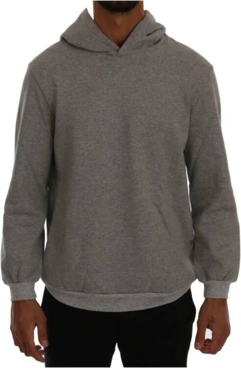 Daniele Alessandrini Hodded Cotton Sweater Grijs Heren