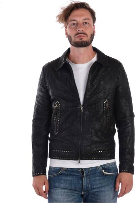 Daniele Alessandrini Leather Jackets Black Heren