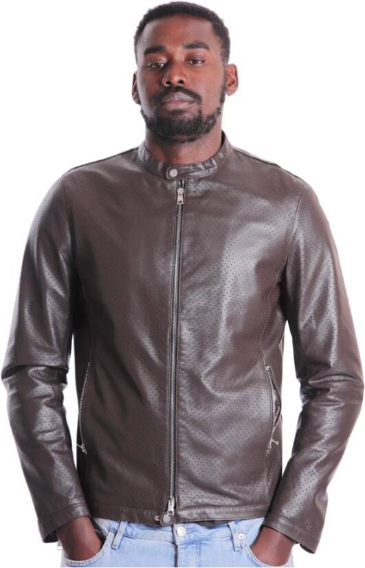 Daniele Alessandrini Leather Jacket Bruin Heren
