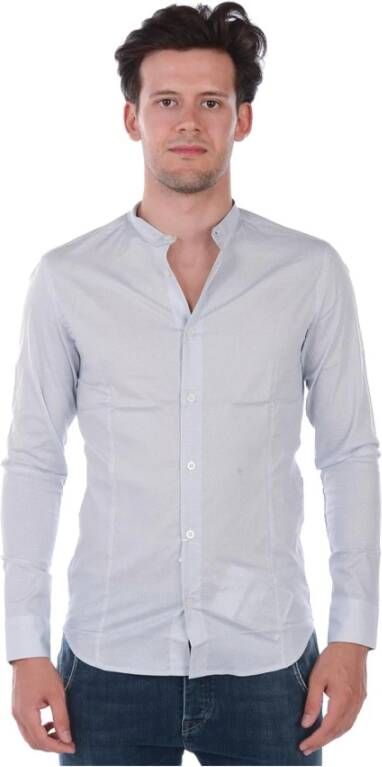 Daniele Alessandrini Slim Fit Koreaans Overhemd Zwart Wit White Heren