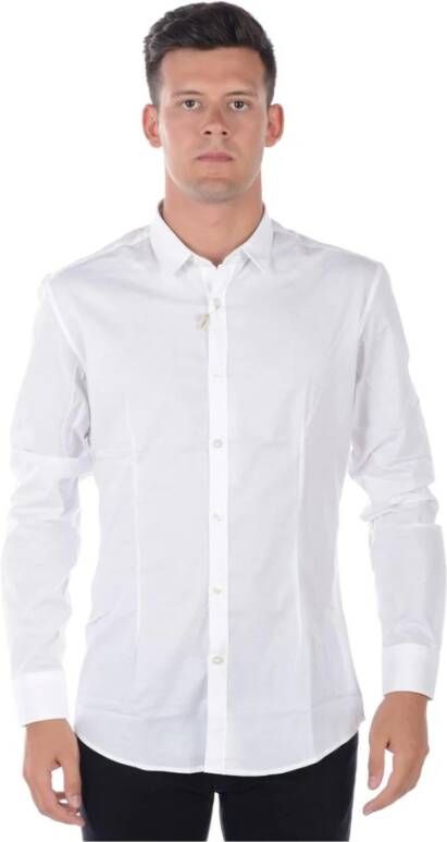 Daniele Alessandrini Basic V-Hals Shirt White Heren