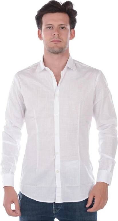 Daniele Alessandrini Basic Kleine Kraag Wit Overhemd White Heren