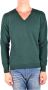 Daniele Alessandrini Stijlvolle V-hals gebreide kleding voor mannen Green Heren - Thumbnail 1