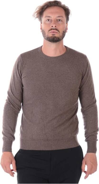 Daniele Alessandrini Klassieke Crew Neck Sweater Brown Heren