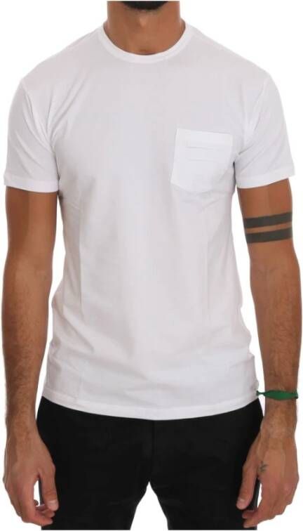 Daniele Alessandrini Witte Katoenen Crewneck T-Shirt Korte Mouw White Heren