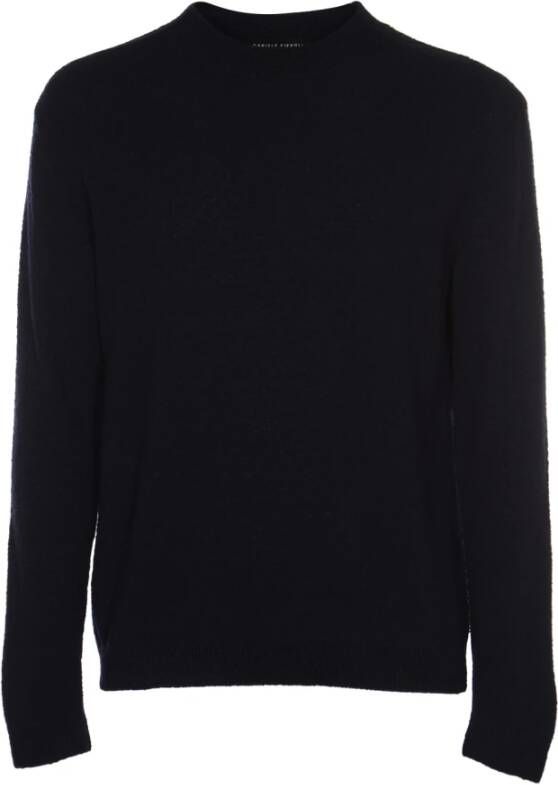 Daniele Fiesoli Blauwe Sweaters met Boucle Cashmere Merinos Blauw Heren