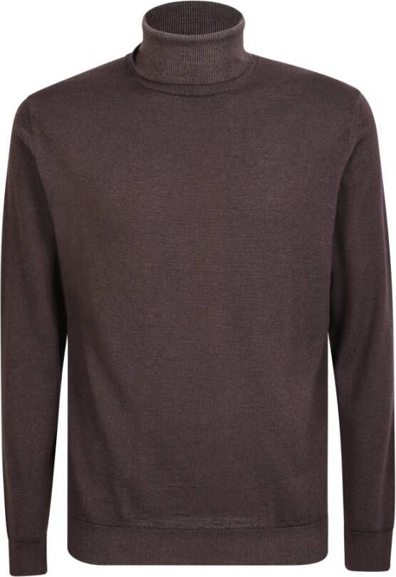 Daniele Fiesoli Bruine Merinowollen Turtleneck Trui Bruin Heren