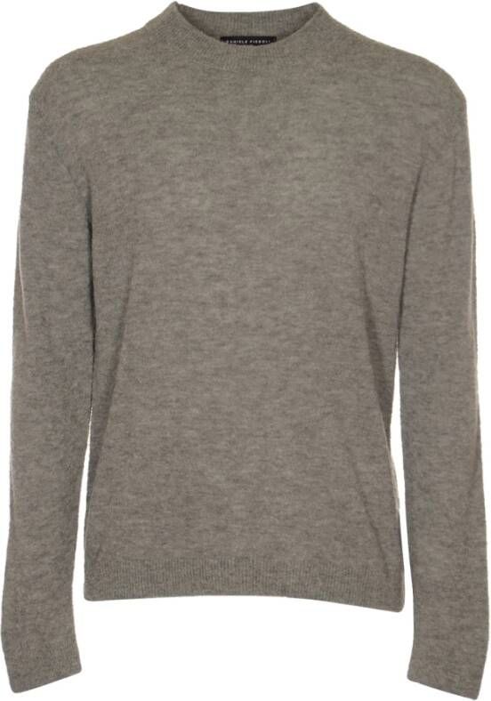 Daniele Fiesoli Grijze Sweaters met Boucle Cashmere Merinos Grijs Heren