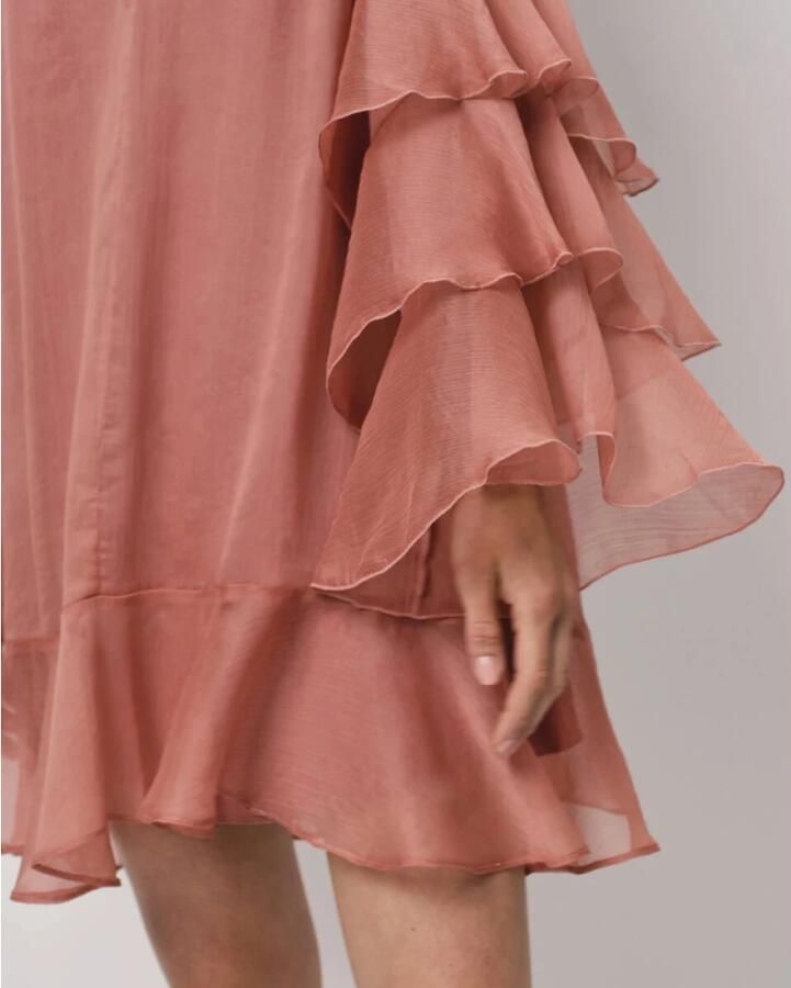 Dante 6 Boho Chiffon Korte Jurk Pink Dames - Foto 2