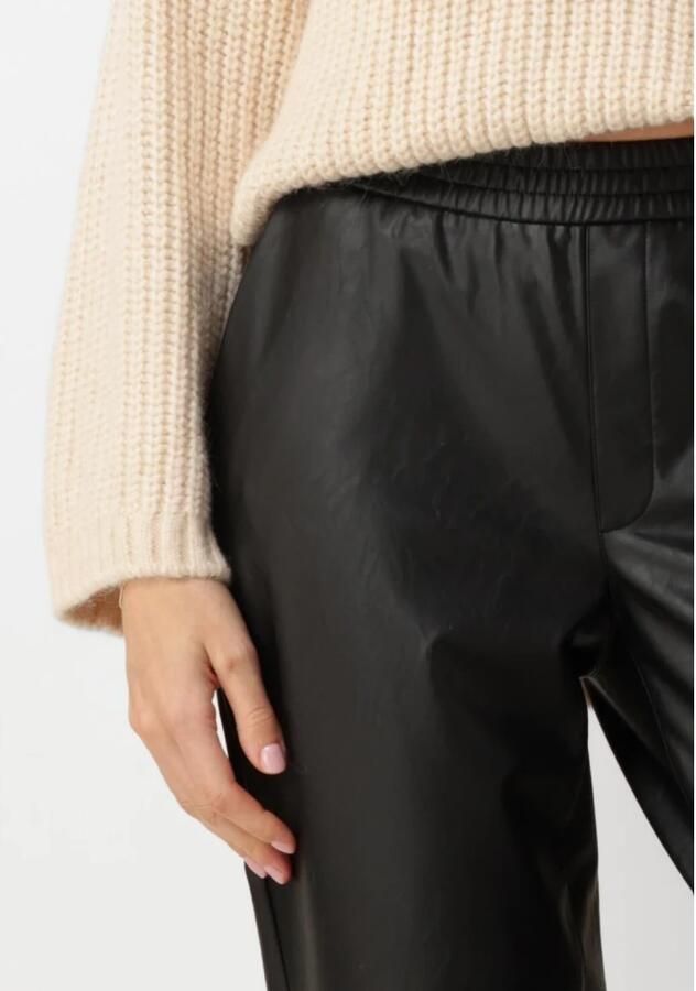DANTE6 Dames Broeken Geza Faux Leather Chino Zwart