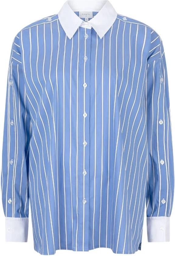 Dante 6 Gestreepte Blouse Lange Mouw Dandy Blue Dames - Foto 4