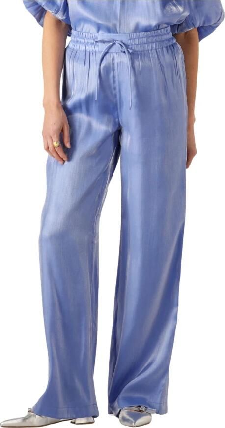 DANTE6 Dames Broeken Soir Shimmer Wide Leg Pants Blauw - Foto 6