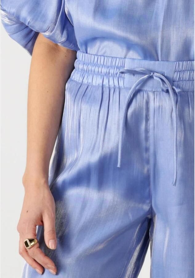 DANTE6 Dames Broeken Soir Shimmer Wide Leg Pants Blauw - Foto 4