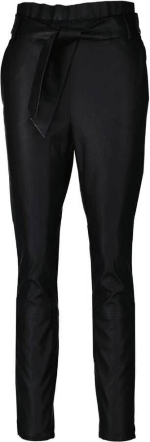 Dante 6 Gewassen imitatieleer broek met hoge taille Black Dames