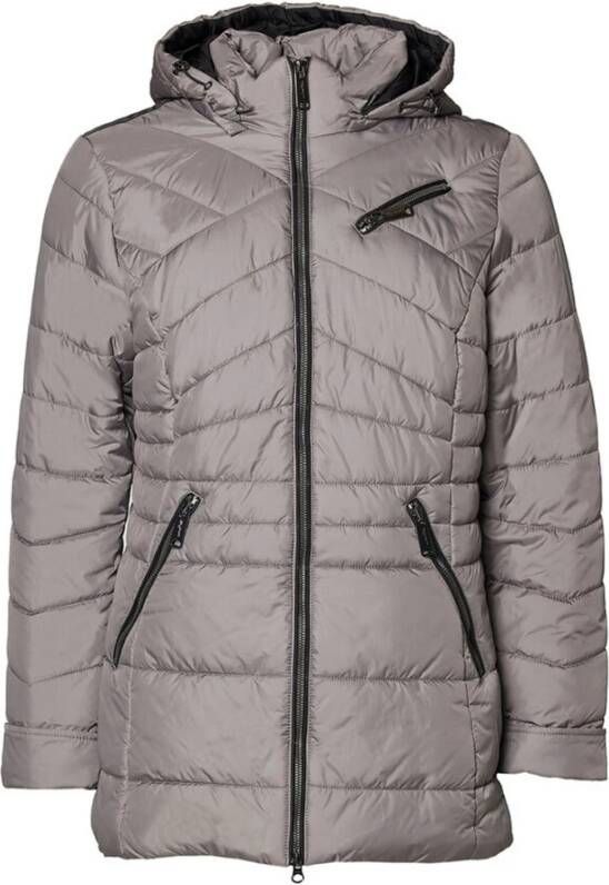 Danwear Klassieke Gewatteerde Jas 6000-100 Dark Sand-Black Beige Dames