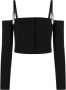 David Koma Zwarte Gesp Off-Shoulder Crop Top Black Dames - Thumbnail 1
