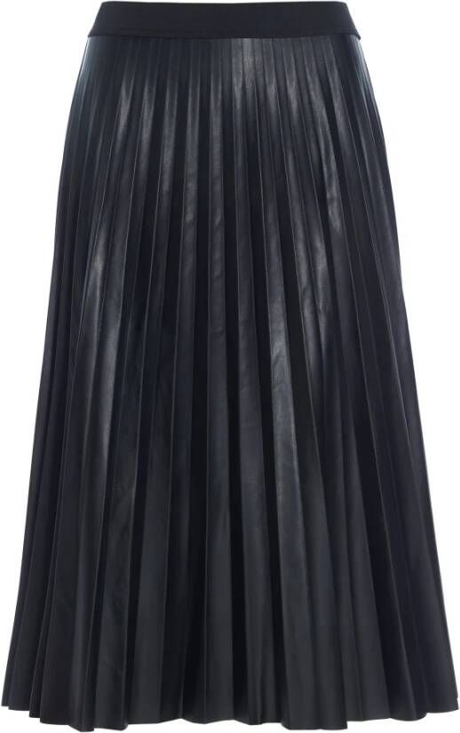 Dea Kudibal Geplooide Midi Rok AMELIA-Black Zwart Dames