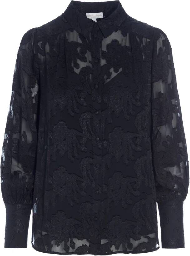 Dea Kudibal Blouse met volumineuze mouwen regular fit Zwart Dames