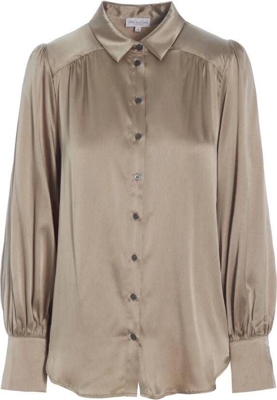 Dea Kudibal Blouse met volumineuze mouwen CADENCE-Pecan Brown Dames