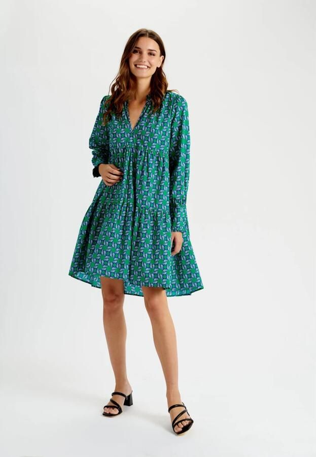 DEA KUDIBAL Dames Jurken Kindra Ns (co) Dress With Balloon Sleeves Groen - Foto 6