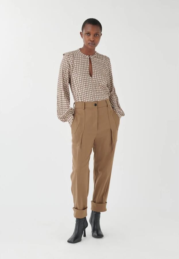 Dea Kudibal Moderne Viscose Crepe Blouse Beige Dames - Foto 9