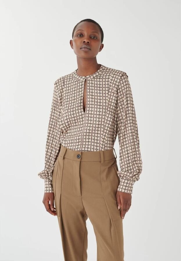 Dea Kudibal Moderne Viscose Crepe Blouse Beige Dames - Foto 7