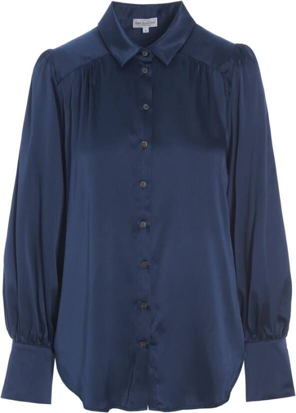 Dea Kudibal Donkere Oceaan Volumemouw Shirt Blauw Dames