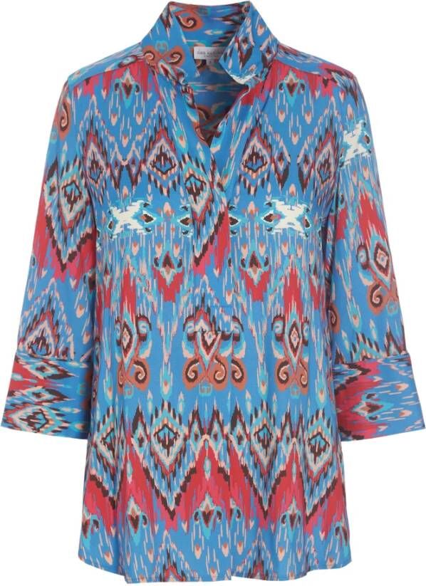 Dea Kudibal Zijden Ikat Blouse met Opstaande Kraag Meerkleurig Dames