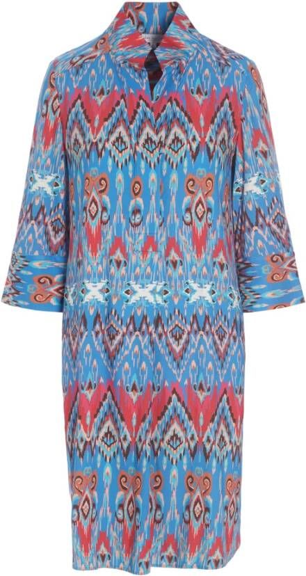 Dea Kudibal Ontspannen Blauwe Ikat Overhemdjurk Meerkleurig Dames - Foto 8