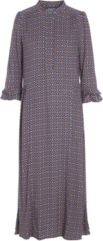 Dea Kudibal Frantic Teal Ruffle Midi Jurk ROSANNA (V)-Flicker Framboos Uitlopende Midi Jurk met Zakken Multicolor Purple Dames - Foto 4