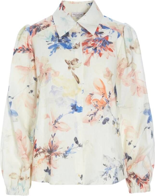 Dea Kudibal Schilderachtige Linnen Blouse met Ballonmouwen Meerkleurig Dames