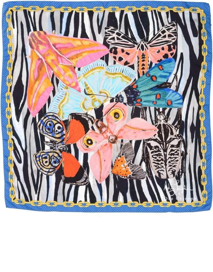 Dee Ocleppo Dynamische Zebra Zijden Sjaal Multicolor Dames - Foto 3