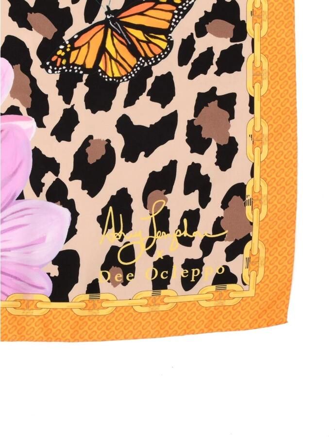 Dee Ocleppo Luipaard Zijden Sjaal Pop Art Multicolor Dames