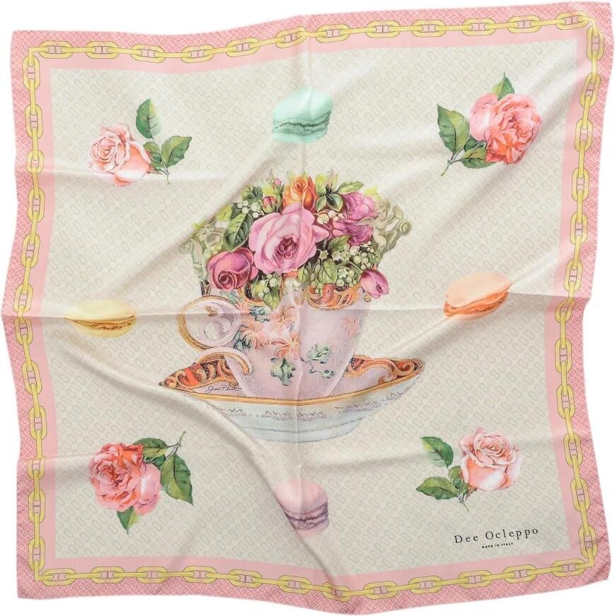 Dee Ocleppo Luxe Zijden Sjaal Handgerold Stijl Multicolor Dames