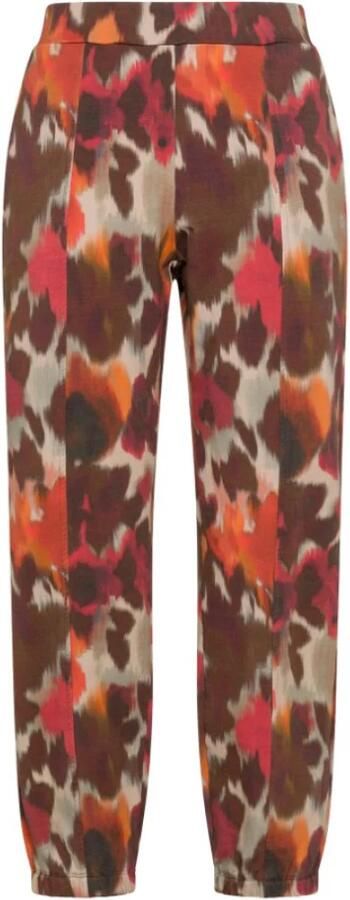 Deha Rode Katoen Modal Bedrukte Jurk Multicolor Dames