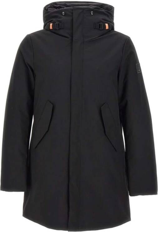 Dekker Zwarte Parka Jas Polyester Nero Black Heren
